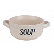 Cosy&Trendy Bol à Soupe - 470ml - Ø13,5xH6,5cm - Grès - Crème - Marque Cosy & Trendy - Couleur Crème
