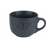 Cosy&Trendy Bol à Soupe - Ø11xH8,5cm - Grès - Gris - Marque Cosy & Trendy - Couleur Gris foncé