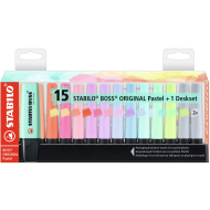 Stabilo Boss Pastel Surligneurs - Multicolores - 15 Pièces - Marque Stabilo - Type d'écriture Marqueur - Couleur Multicolore