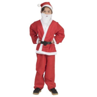 Kinderkostuum Kerstman - 10-13 Jaar - Rood - 4 delig - Geslacht Unisex - Leeftijd 10 t/m 13 jaar - Maat 146/158