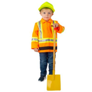 Kinderverkleedpak Vuilnisman Garry - Jongens - Maat 104 - Oranje - Geslacht Jongen - Leeftijd 3 t/m 4 jaar - Maat 104