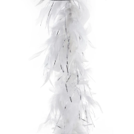 Boa van Veren met Zilverdraad - 200cm - Wit