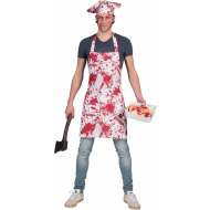 Boucher Ensanglanté - Déguisement - Taille Unique - Adulte - Blanc/Rouge - 2 pièces - Taille  One Size - Sexe Unisex