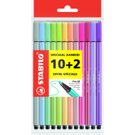 Stabilo Pen 68 Pastel Eco-Pack Stiften 10+2 Gratis - Multicolor - Merk Stabilo - Type schrijfgerief Kleurstift - Kleur Multicolor
