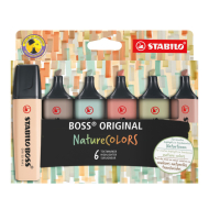 Stabilo Boss Original NatureColors Surligneurs - 6 Pièces - Marque Stabilo - Couleur Multicolore - Type d'écriture Marqueur