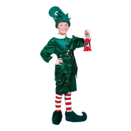 Costume d'Elfe - Déguisement - Taille 104 - Vert - 4 pièces - Sexe Garçon - Taille  104 - Age 3 à 4 ans