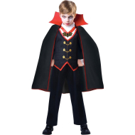 Kinderkostuum Dracula - Jongens - 8-10 Jaar - Zwart/Rood - Leeftijd 8 t/m 10 jaar - Maat 134-140 - Geslacht Jongen