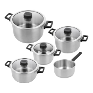 Demeyere Batterie de Casseroles - Induction - Acier Inoxydable - Argent - 5 Pièces - Marque Demeyere - Convient pour Toutes sources de chaleur