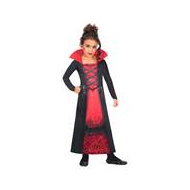 Kinderkostuum Rose Vampiress - Meisjes - 3-4 Jaar - Zwart/Rood - Geslacht Meisje - Leeftijd 3 t/m 4 jaar - Maat 104