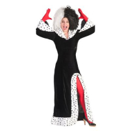 Robe Cruella Déguisement - Taille 40-42 - Noir - Taille  40/42 - Sexe Dames