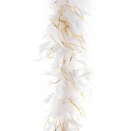 Boa van Veren met Gouddraad - 200cm - Wit