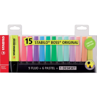 Stabilo Boss Deskset Surligneurs - Multicolores - 15 Pièces - Marque Stabilo - Couleur Multicolore - Type d'écriture Marqueur