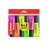 Stabilo Neon Eco Pack Surligneurs 4+2 Gratuits - Multicolores - Marque Stabilo - Type d'écriture Marqueur - Couleur Multicolore