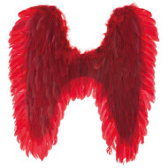 Ailes aux Plumes Rouge - Attribut de Déguisment - 65x70cm - Rouge