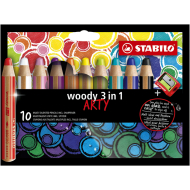 Stabilo Woody 3 in 1 Arty Crayons de Couleur - Multicolores - 18 Pièces - Marque Stabilo - Type d'écriture Crayon de couleur