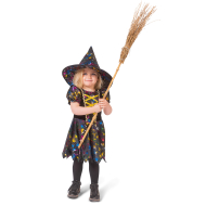 Verkleedjurk Heks Wanda - Meisjes - Maat 92 - Zwart - 2 delig - Leeftijd 18 t/m 24 maanden - Maat 92 - Geslacht Meisje
