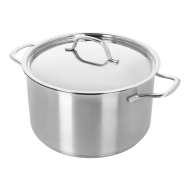 Demeyere Resto Kookpot met Deksel - Ø24cm - Gietijzer - Zilver - Merk Resto by Demeyere - Geschikt voor Alle warmtebronnen,Inductie