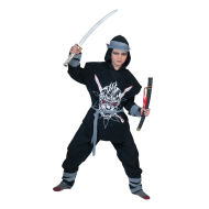 Costume de Ninja avec Épée - Déguisement - Taille 164 - Bleu - 6 pièces - Taille  164 - Sexe Garçon - Age 13 jusqu'à 14 ans