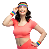 Set Zweetbandjes - Volwassenen - Regenboog - 3 Stuks