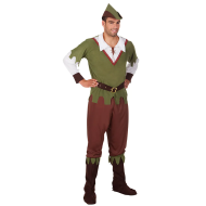 Kostuum Forest Hunter - Heren - Maat 50/52 - Groen/Bruin/Wit - Maat 50/52 - Geslacht Heren