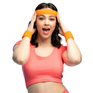 Set Zweetbandjes - Volwassenen - Neonoranje - 3 Stuks