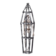 Squelette dans Cage Décoration - 50cm - Argent