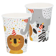 Set Bekertjes Safari - 25cl - Papier - Multicolor - 8 Stuks