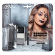 Set Maquillage Sorcière Gothique - Maquillage gras + Rouge à lèvres + Strass et Applicateur - Femmes - Taille  n/A - Age n/A - Sexe Dames
