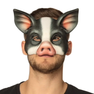 Masque Sanglier Sauvage - Adultes et Enfants - Noir/Blanc