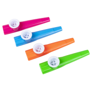 Set Kazoos - 11x2cm - 4 Kleuren - 4 Stuks