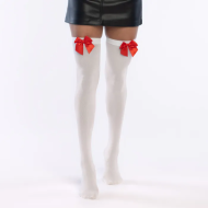 Paar Kousen Bow - Dames - Wit/Rood