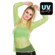 T-shirt Résille Néon - UV Light - Femme - Taille M/L - Vert Fluo - Taille  M/L - Sexe Dames