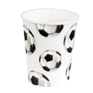 Set Bekertjes Voetbal - 25cl - Papier - Wit/Zwart - 10 Stuks