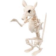Décoration Squelette Rat Cheddar - 17x12x16cm - Blanc