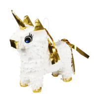 Piñata Eenhoorn Starlight XS - 21x17x7cm - Wit/Goud