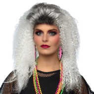 Pruik 80's Queen - Dames - Grijs