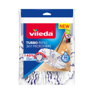 Vileda Turbo 3 in 1 Replacement - 30x5.5cm - Microfibre - Blanc/Rouge/Paire - Marque Vileda - Couleur Rouge,Blanc - Matériel Microfibre