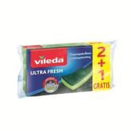 Vileda Ultra Fresh Éponge à Récurer - 21x21x11.5cm - Vert - 2+1 Pièces - Marque Vileda - Matériel Éponge - Couleur Vert