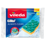 Vileda Glitzi Always Clean Eponges à Récurer - Viscose - Jaune/Vert - 2 Pièces - Marque Vileda - Couleur Jaune,Vert - Matériel Viscose