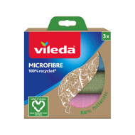 Vileda Microfibre Microfibre Recyclée - 30x30cm - Microfibre - Multicolore - 3 Pièces - Marque Vileda - Matériel Microfibre - Couleur Multicolore