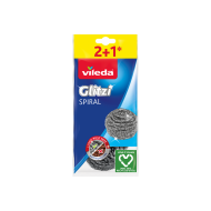Vileda Glitzi Spiral Scouring Sponge - Acier Inoxydable - Gris - 3 Pièces - Marque Vileda - Matériel RVS - Couleur Gris