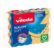Vileda Slalom Éponges à Récurer Douces - Jaune - 2 Pièces - Marque Vileda - Couleur Jaune - Matériel Éponge