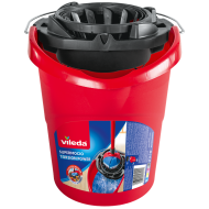 Vileda SuperMocio Wismop-emmer met PowerPress - 10L - Plastic - Rood - Merk Vileda - Kleur Rood