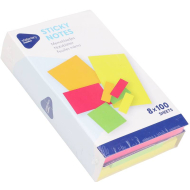 Sticky Notes - 8x100 Vellen - Papier - Multicolor - Eigenschappen Nvt