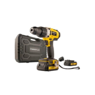 Powerplus Perceuse-Visseuse Percussion - 20V - 2 Batteries 2,0Ah Inclus - Jaune - 7 pièces - Marque Powerplus
