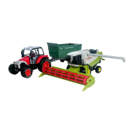 Farm Set Tractor en Maaidorser - Met Aanhangwagen - Merk DDD Toys - Leeftijd vanaf 3 jaar
