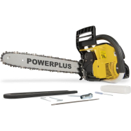 Powerplus Tronçonneuse - 37,2cc - 400mm - Jaune - 2 pièces - Marque Powerplus