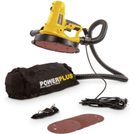 Powerplus Wand- en Plafondschuurmachine - 1220W - Ø225mm - Geel - 9 delig - Merk Powerplus