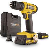 Powerplus Perceuse-Visseuse - 20V - 2 Batteries 1,5Ah et Chargeur Inclus - Jaune - Marque Powerplus