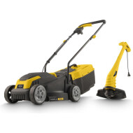 Powerplus Tondeuse à Gazon Électrique et Coupe-Bordure - Ø320mm - Noir/Jaune - 2 pièces - Marque Powerplus - Puissance  1500 W - Propulsion Électrique - Contenu Nvt